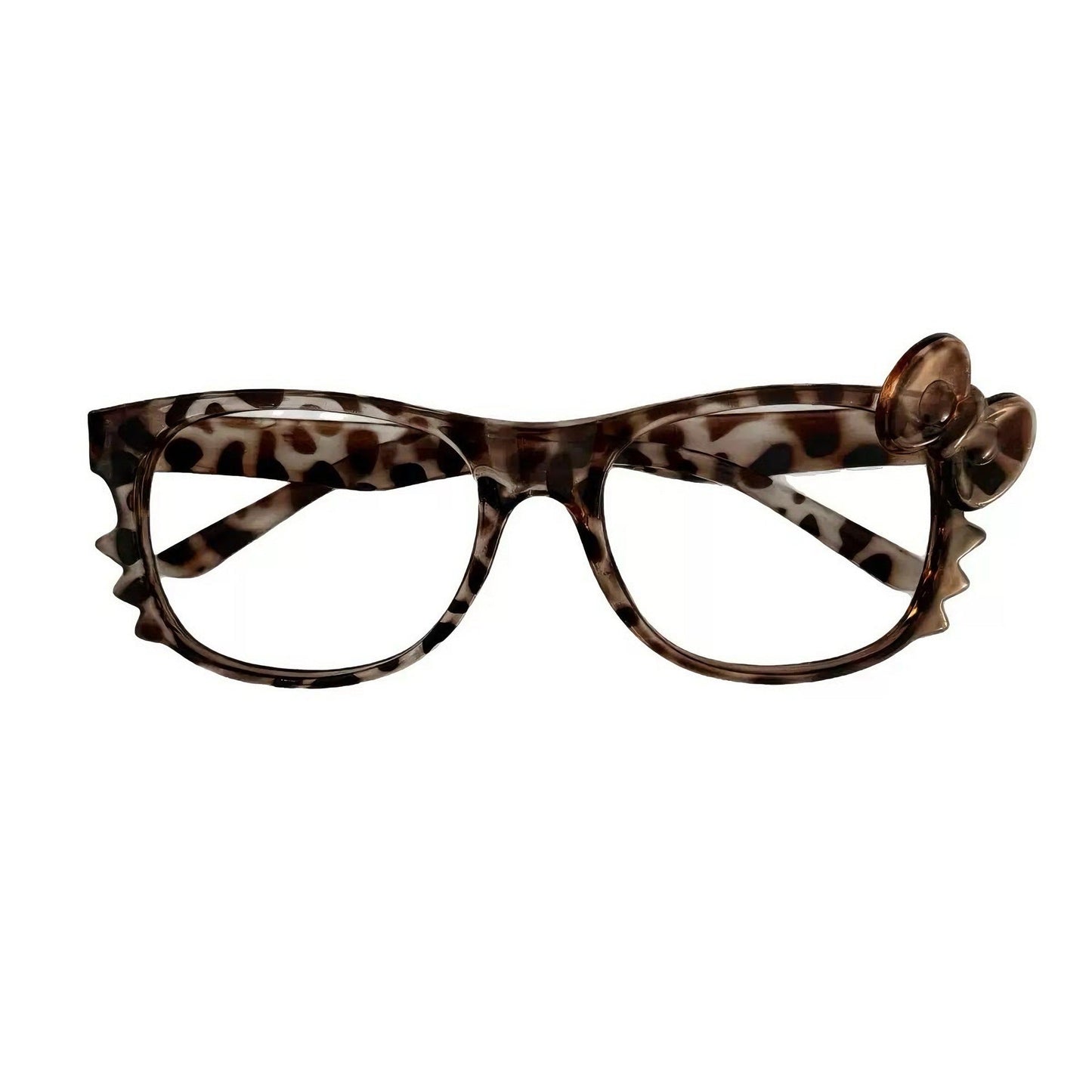 Retro Leopard Print Glasses Frame – Cute Round Eyewear for Women