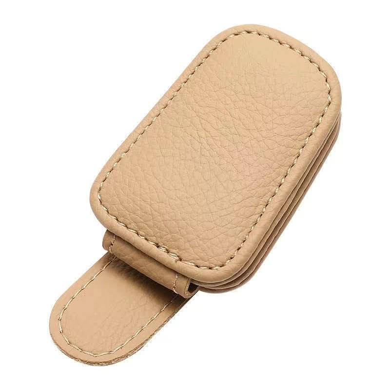 PU Leather Car Sun Visor Glasses Holder