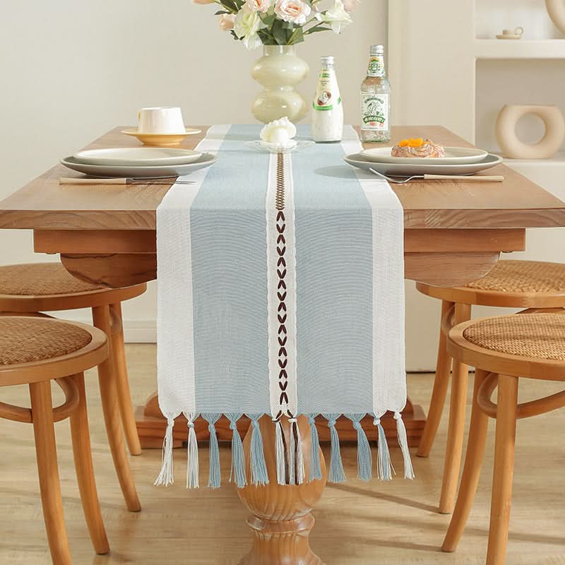 Table Flag Cotton & Linen Table Cloth – Handmade with Tassels