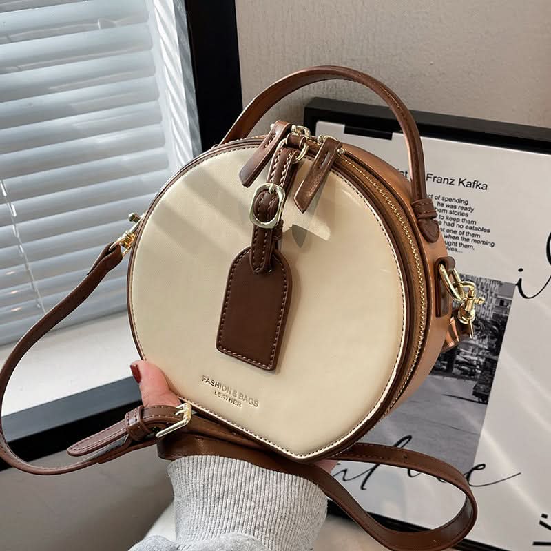 Women’s Street style Round PU Shoulder Bag – Small Crossbody Purse
