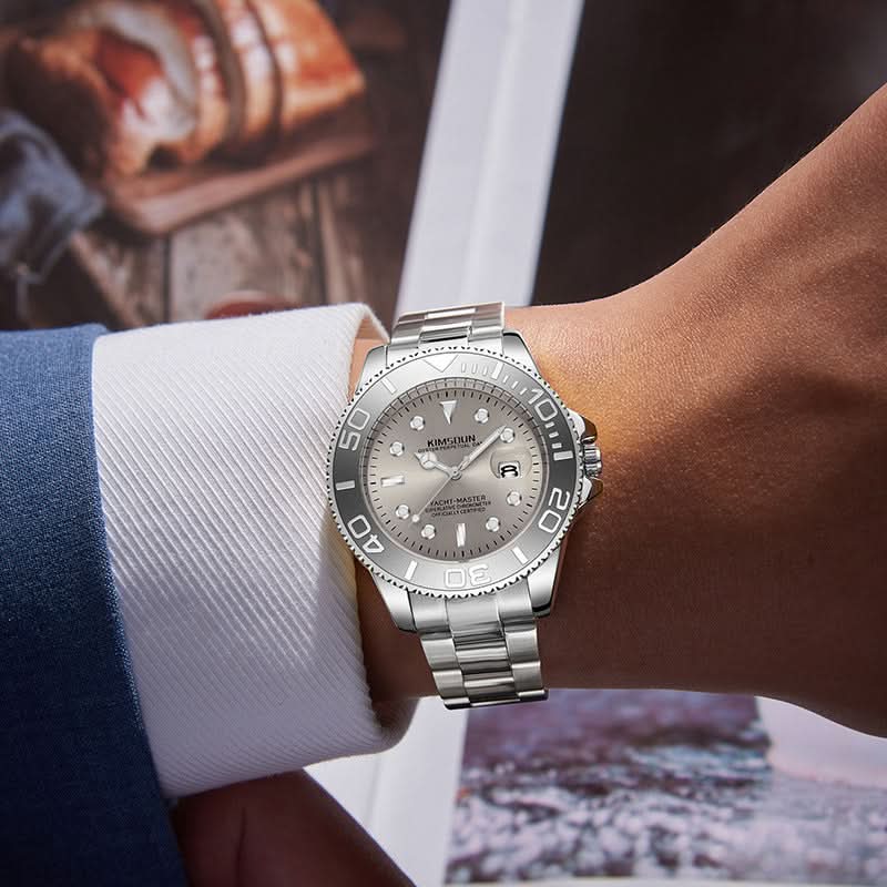 Men’s Luxury Yacht Watch – Stainless Steel Strap, Luminous Dial