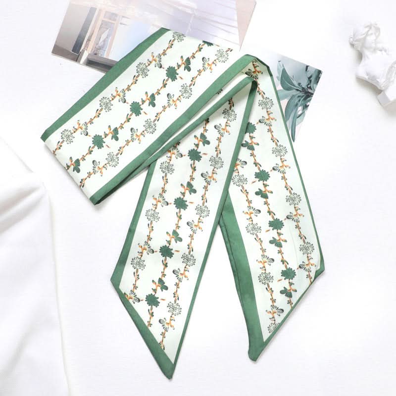 Silk Scarf Ribbon Ponytail Bow - Letter Headband Accessory (Set of 2pcs.)