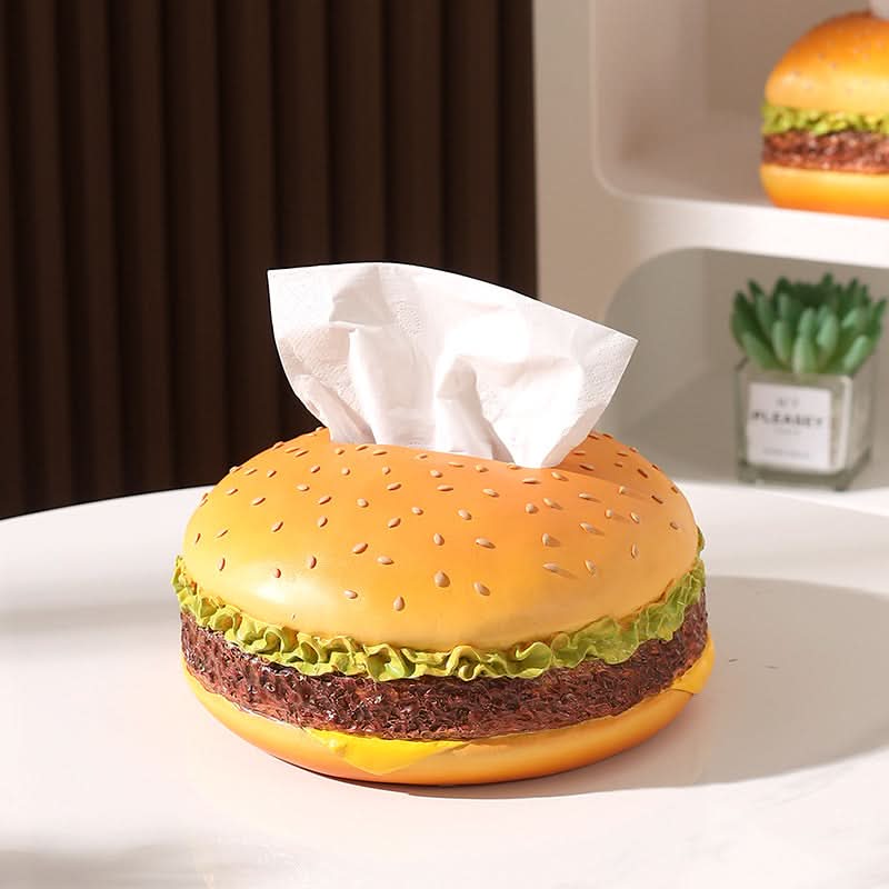 Creative Cartoon Hamburger Tissue Box - Home Decoration