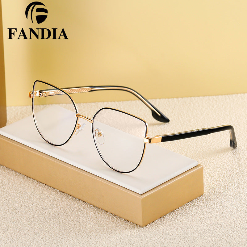 Women’s Ultra-Light Metal Butterfly Glasses Frame – Anti-Blue Light & UV Protection