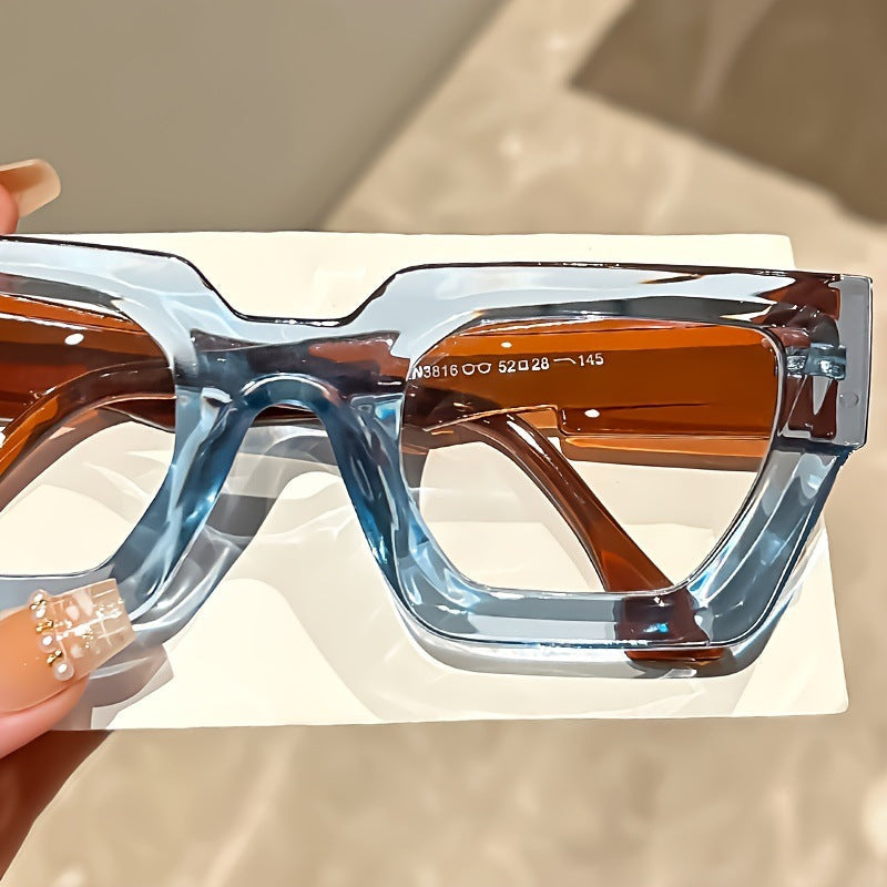Y2K Square Frame Sunglasses with Thick Rim & Blue Light Protection | Trendy Fashion Glasses