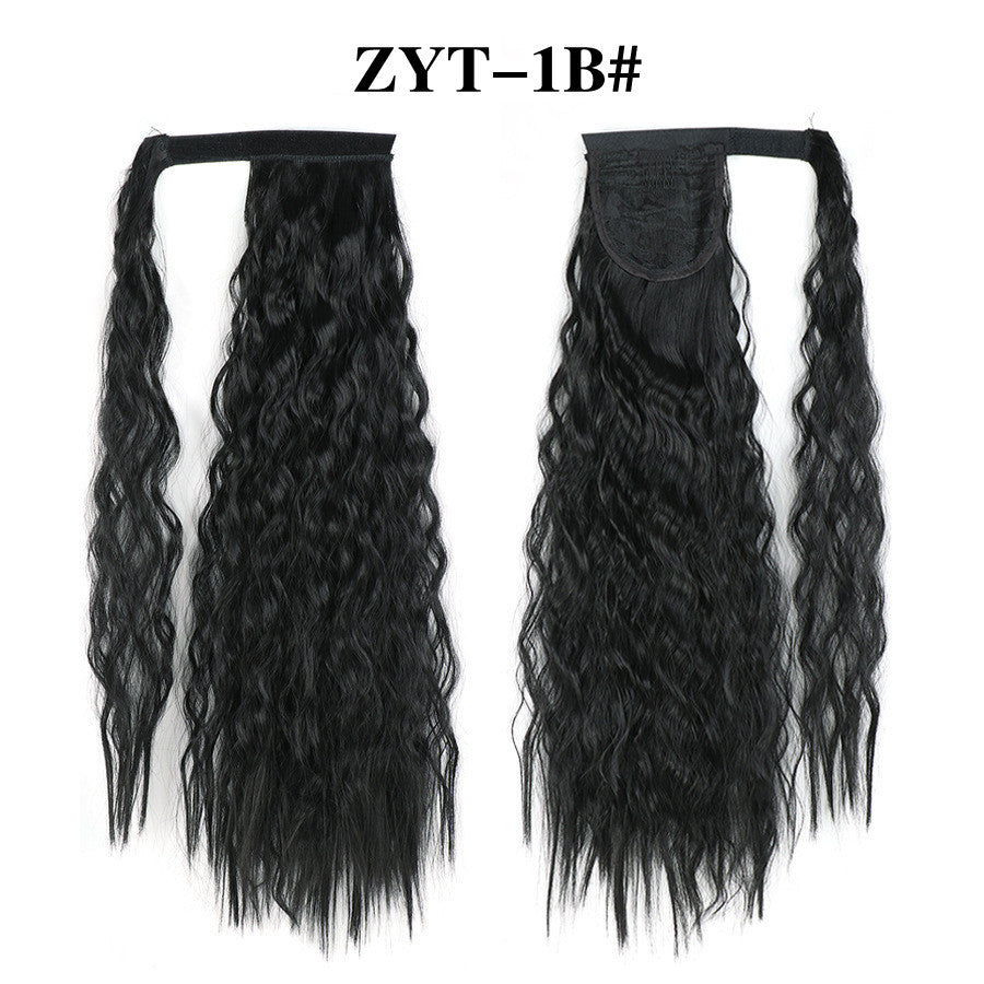 Fluffy Curly Ponytail Wig for Women – Water Ripple Velcro Extension - 55cm long