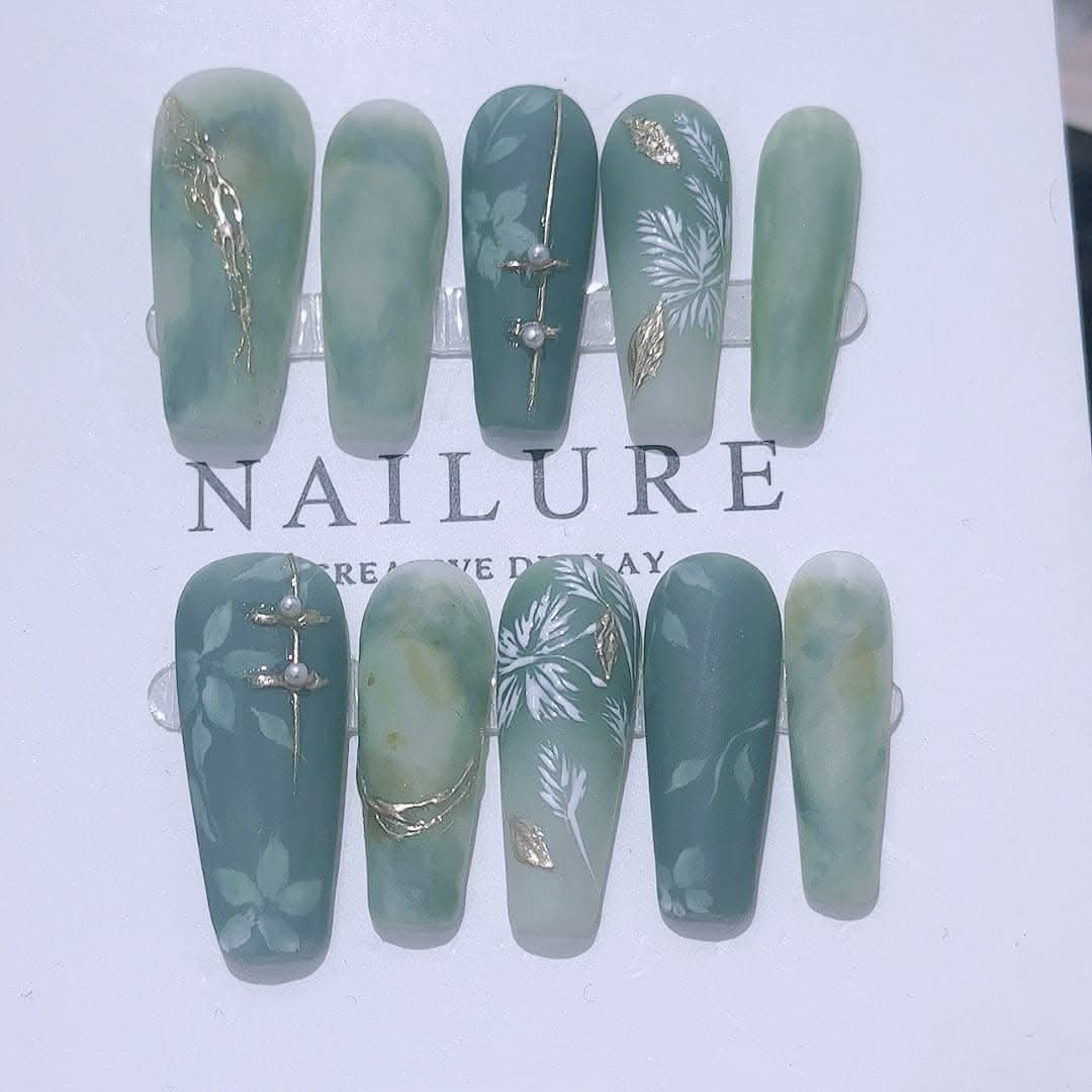 Chinese Style Watercolor Nail Art Stickers –  Smudged Design
