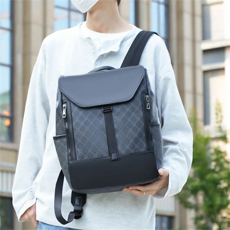 Stylish Men’s Business Backpack – PU Leather, 15-Inch Laptop, Travel & Daily Use