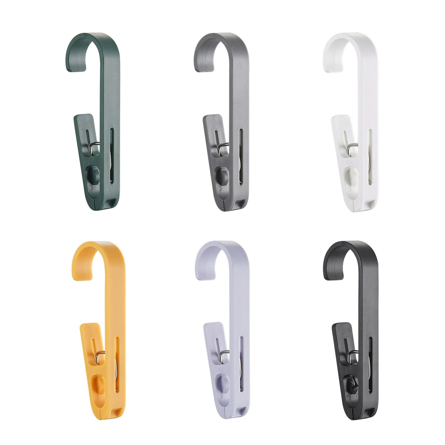Pack of 6 Modern Rotating Clip Hooks for Bathroom & Balcony