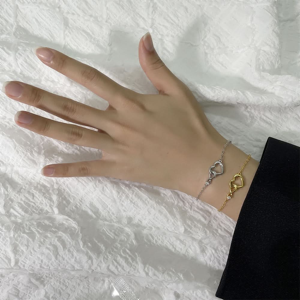 1 pc. Diamond-Studded Heart-Shaped Infinite Love Bracelet