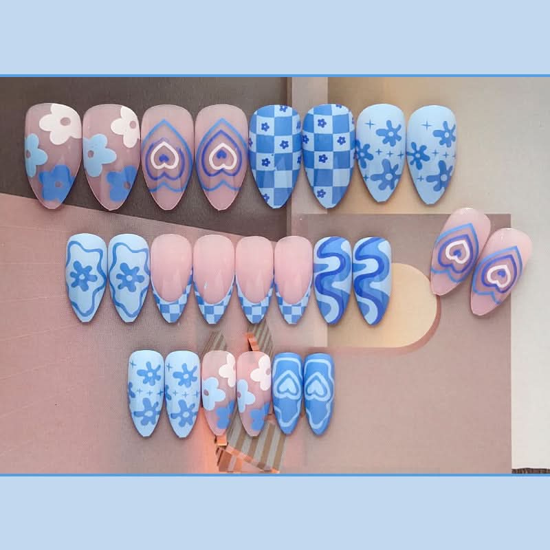 Sky Blue Love Irregular Nail Pieces