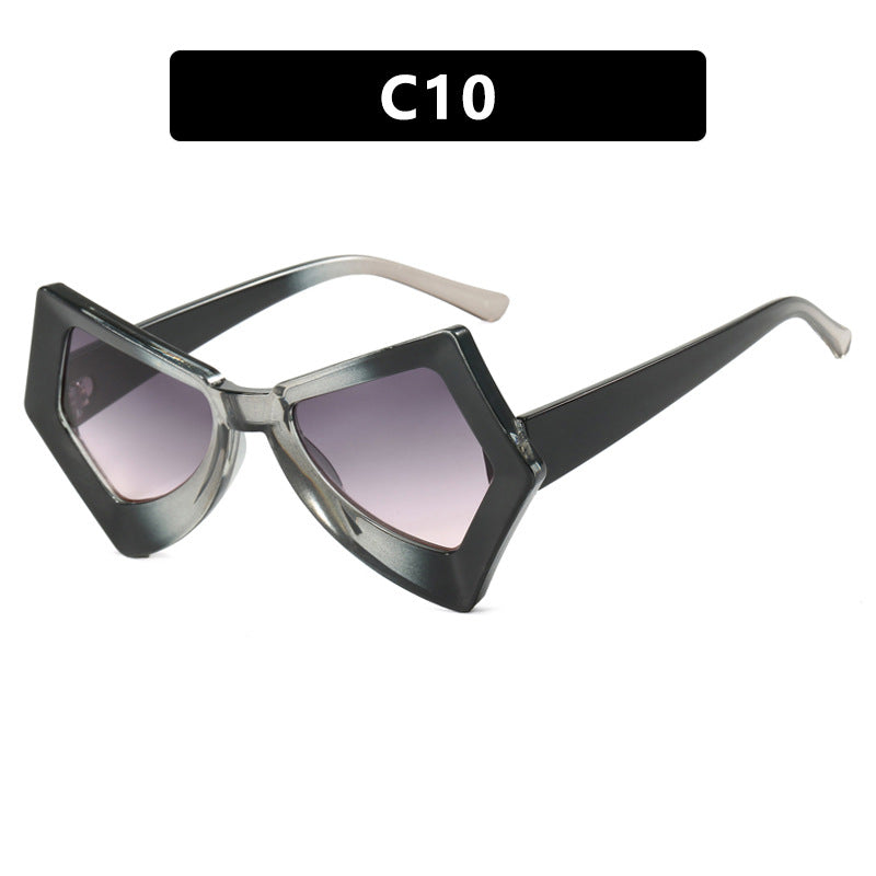Anti-Blue Light Butterfly Glasses for Women – Oversized Hexagon Flat Frame Eyewear