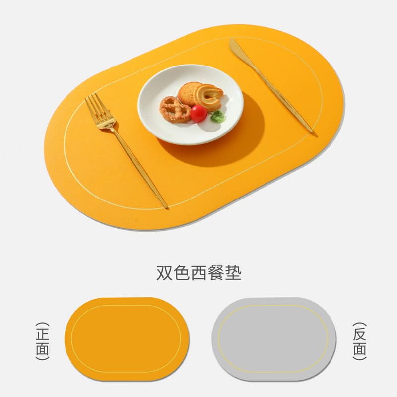 Leather PVC Non-Slip Dining Table Mat