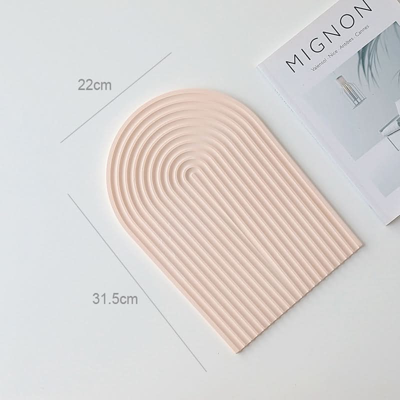 Nordic 3D Plaster Round Tray - Wave Pattern, Photo Props & Decoration