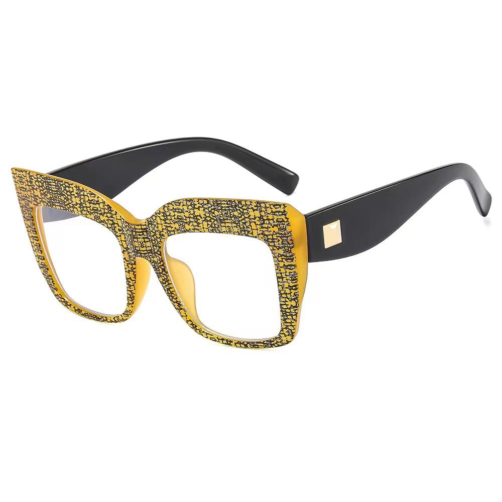 Women's Colorful Cat-Eye Square Glasses – Oversized Anti-Blue Light Frames
