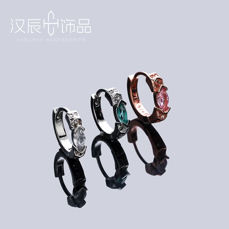 Men’s Minimalist Zircon Stud Earrings - Geometric Plated Jewelry