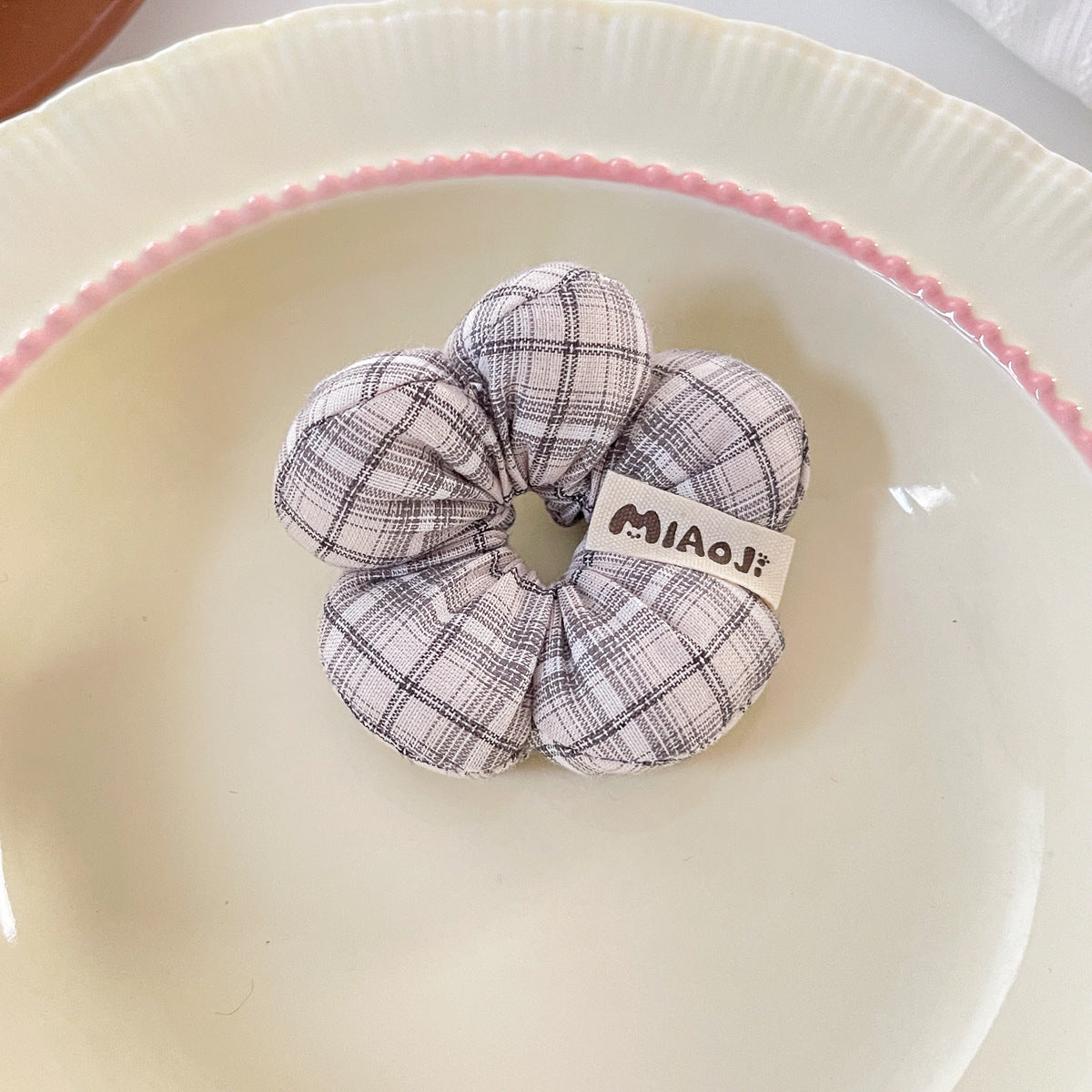 Floral Bow Hair Scrunchie for Girls – Korean Style Sponge Hair Ring (Pack of 6)