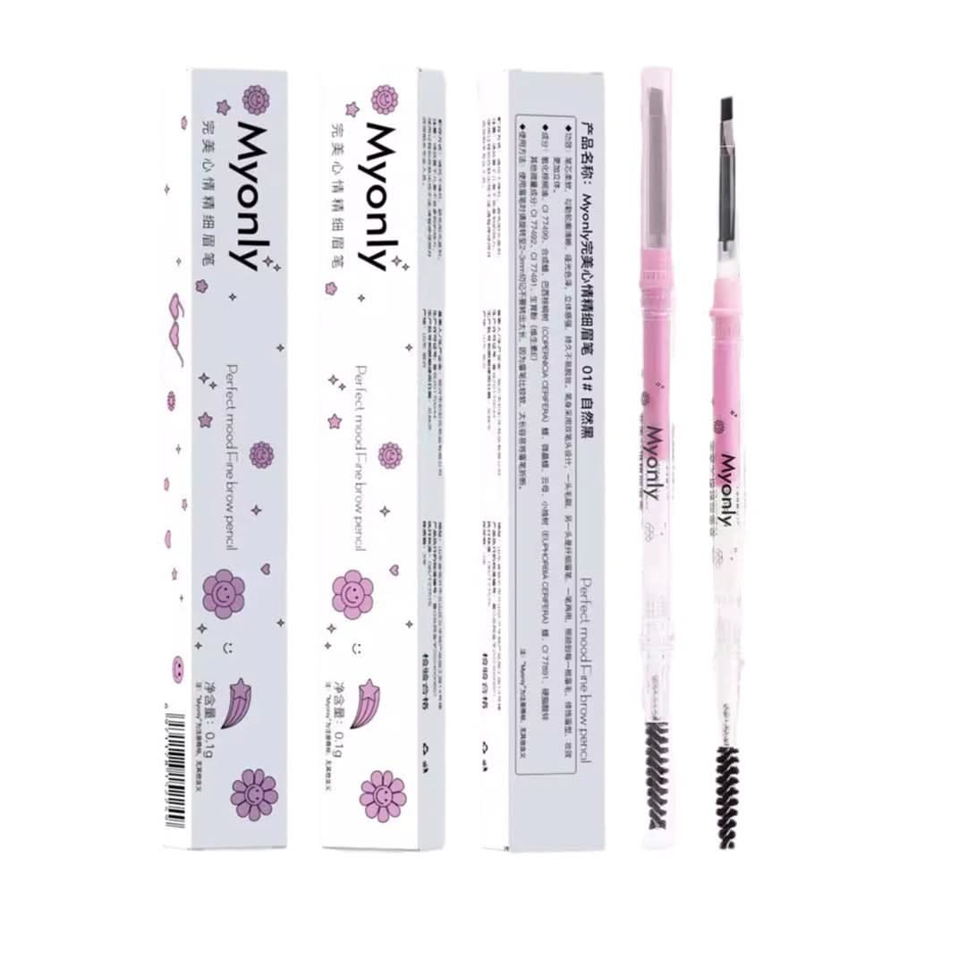 Myonly Dual-Ended Rotating Eyebrow Pencil – Ultra-Fine Triangle Tip Smudge-Proof