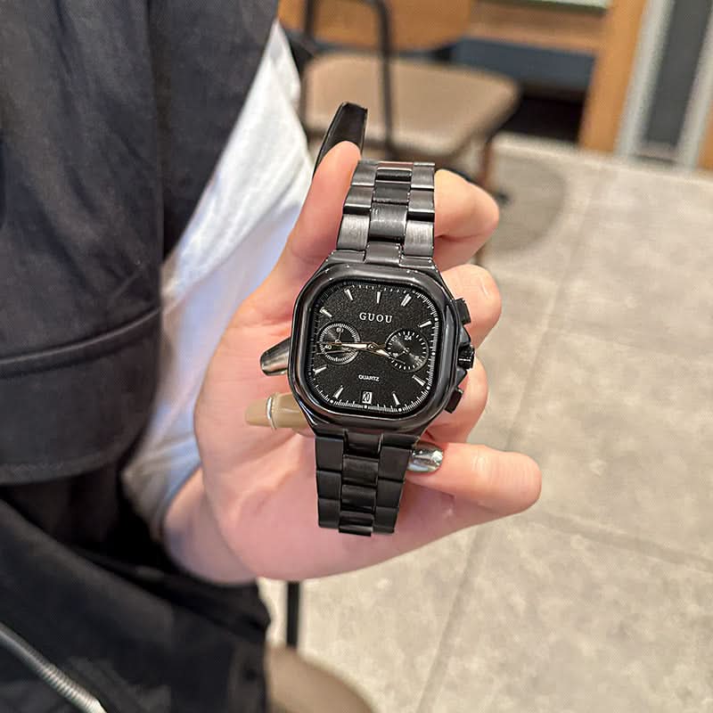 Stylish Square Quartz Watch with Calendar for Women
