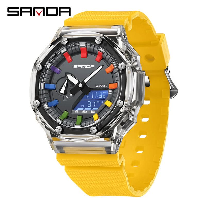 Men’s Dual Display Sports Watch – Waterproof, Multi-Functional Watch
