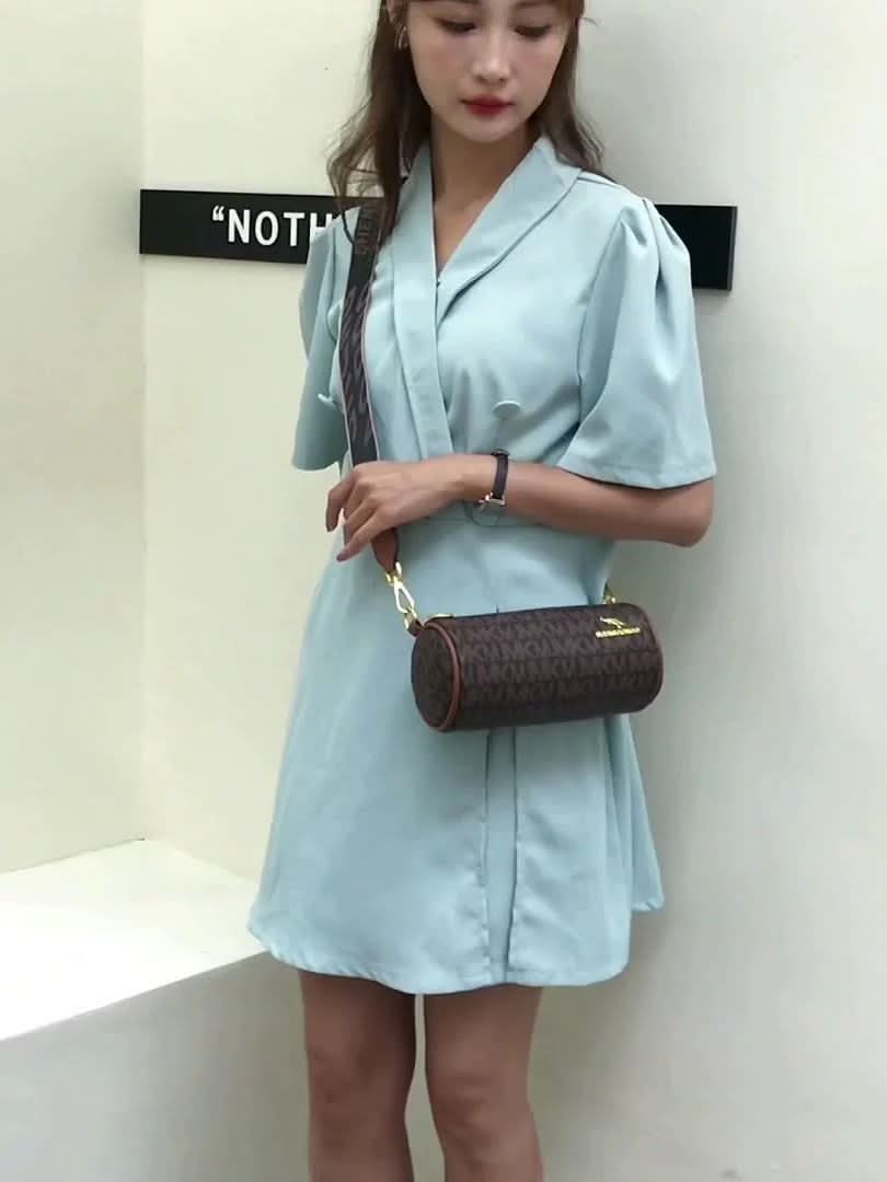 Women's Retro PU Leather Plaid Crossbody Bag – Chic Cylindrical Shoulder Bag