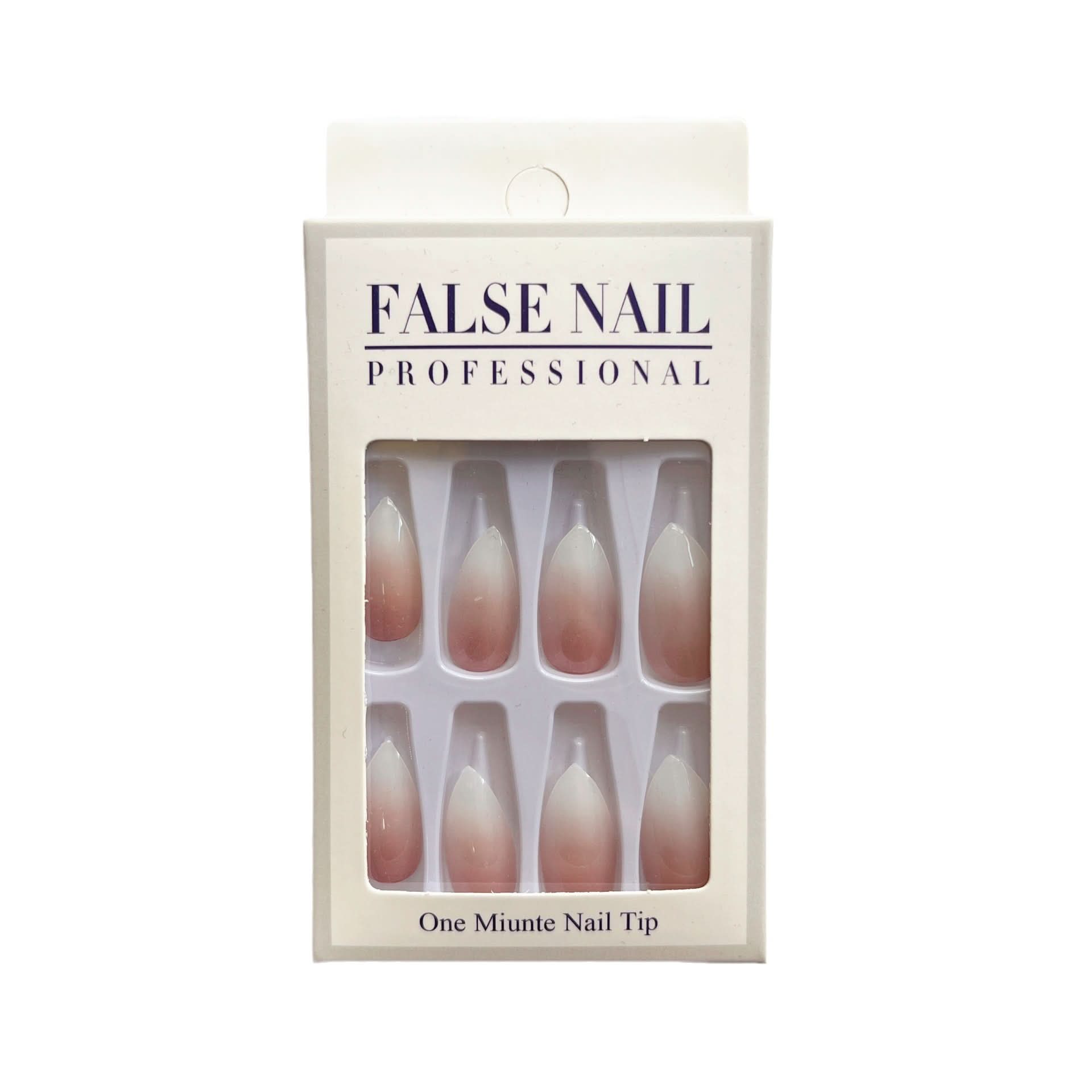 24-Piece Gradient Ice Powder Almond Nails – European & American Style