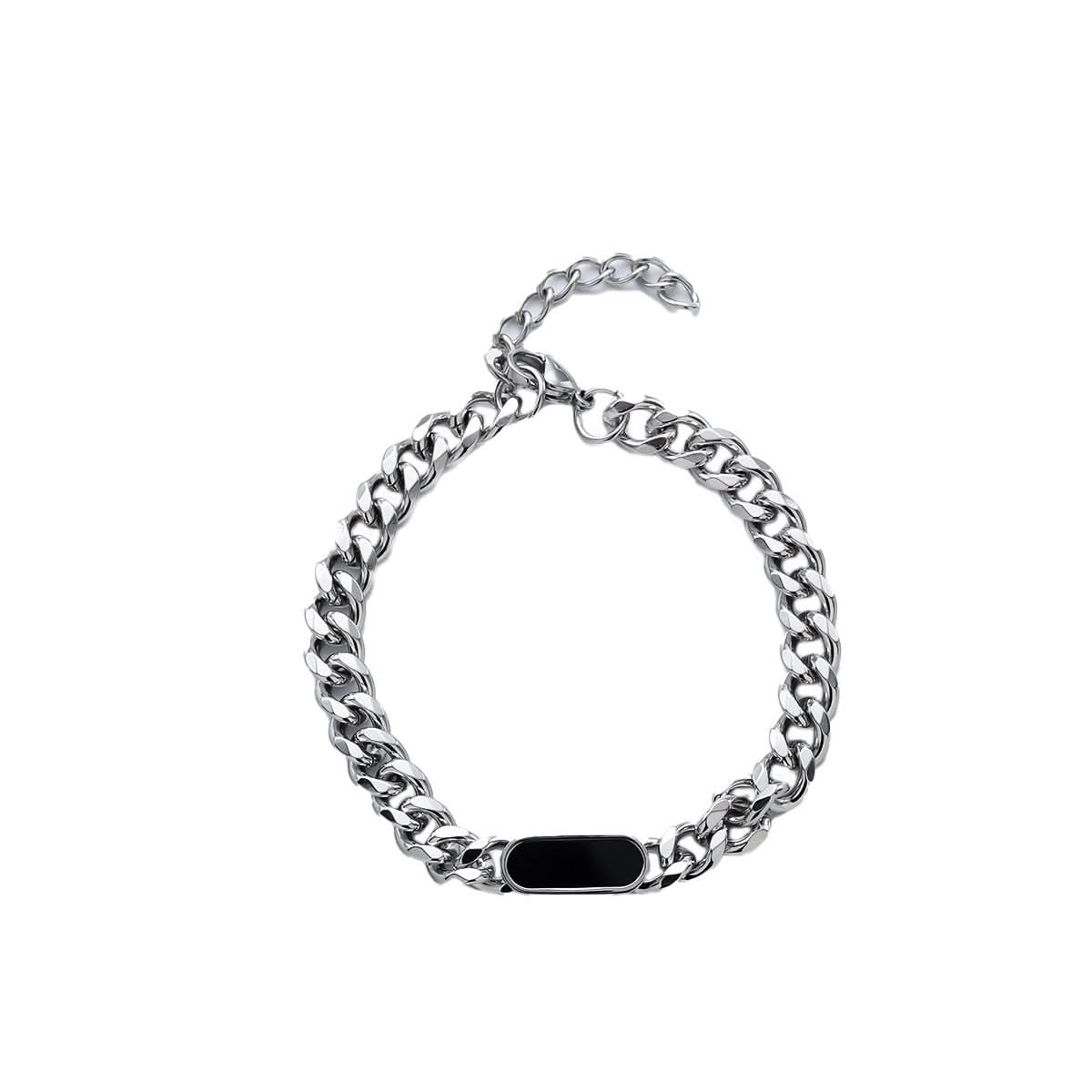 Men’s Geometric Pendant Necklace – Sleek Plated Fashion Jewelry