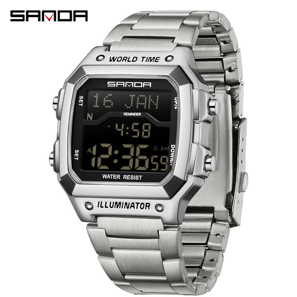 Sanda Multifunction Digital Watch for Men – Waterproof Electronic Sports Watch
