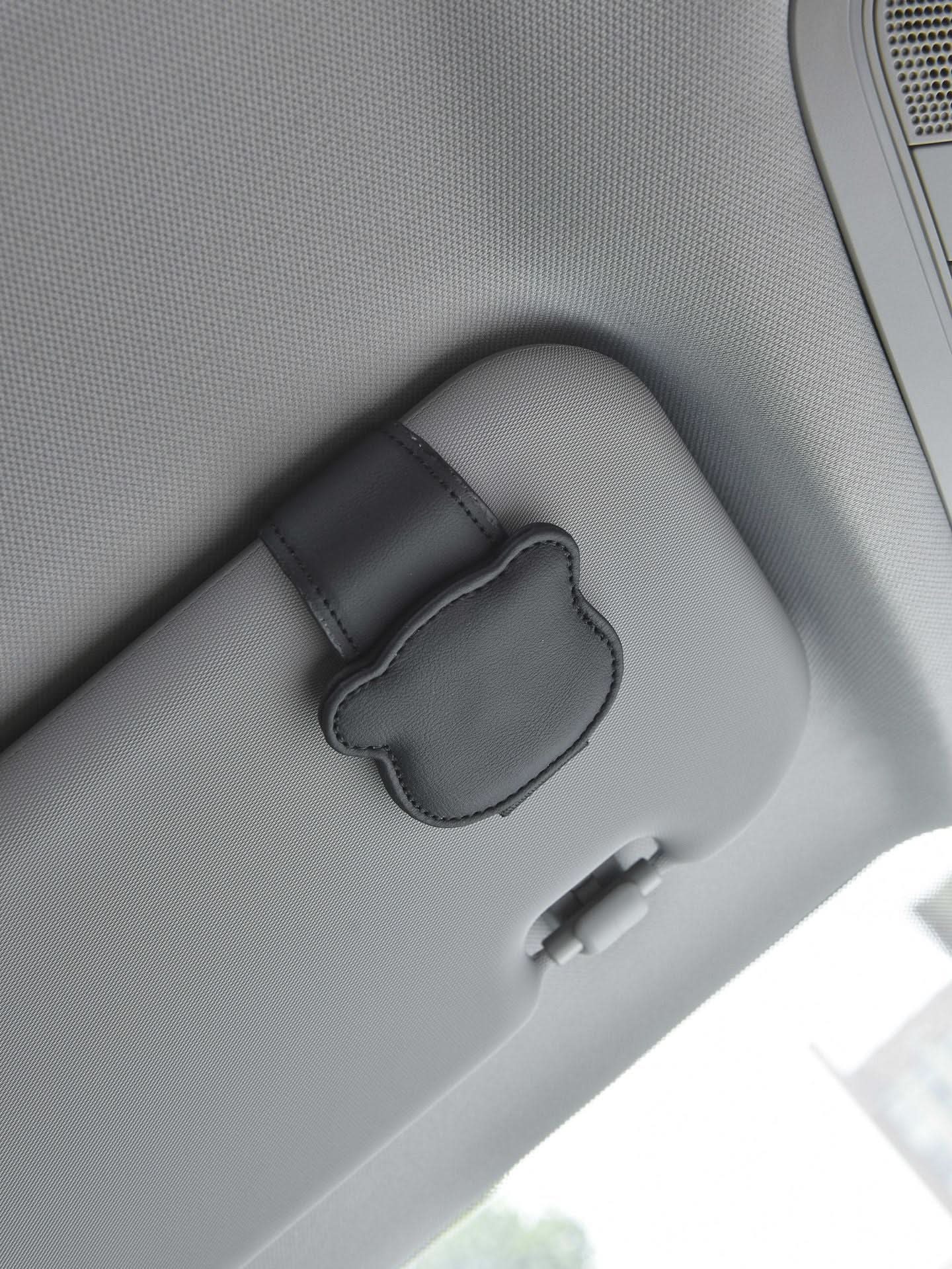 Bear Leather Car Glasses Clip & Sun Visor Holder