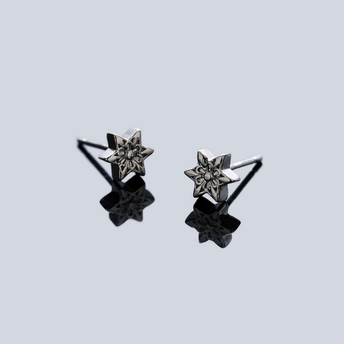Men’s Six-Pointed Star Earrings - Geometric Hexagram Studs