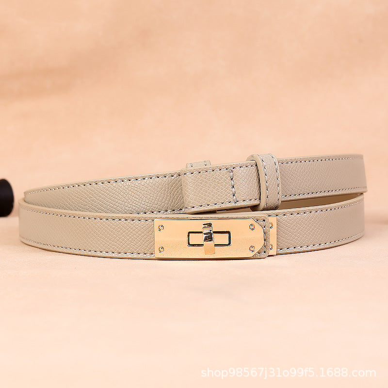 Women's Leather Waist Belt – Snap Button Fashion Dress Accessory