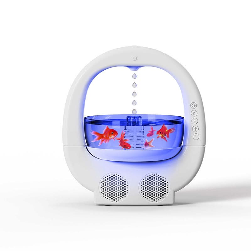 Anti-Gravity Humidifier with Bluetooth Speaker & LED Fish Tank – USB-Powered