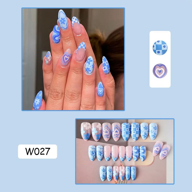 Sky Blue Love Irregular Nail Pieces