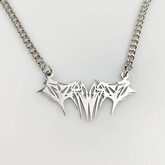 Silver Thorn Pendant Necklace, Punk Style