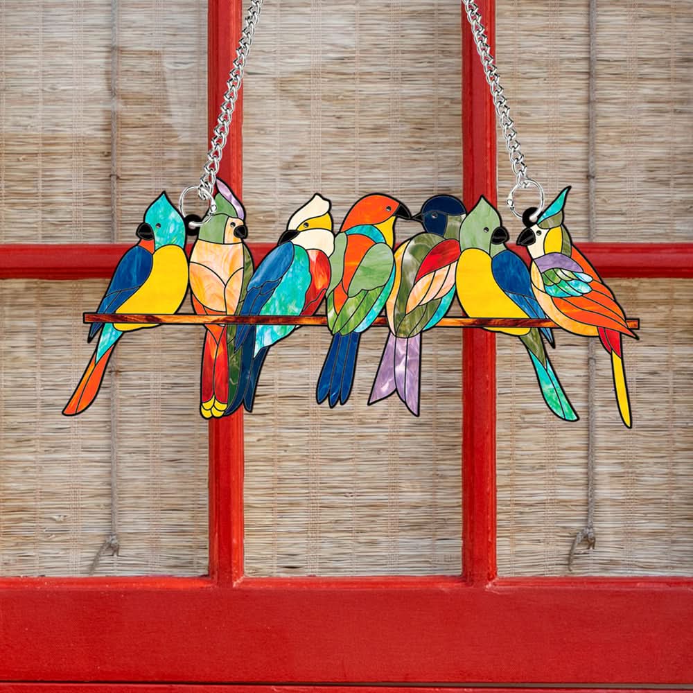 Colorful Acrylic Bird Pendant – Hanging Animal Wall Decor