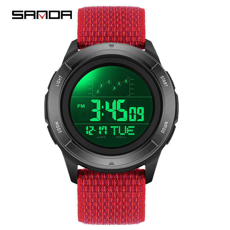 SANDA Digital Sports Watch – Multifunction Waterproof Student Watch with Nylon Strap