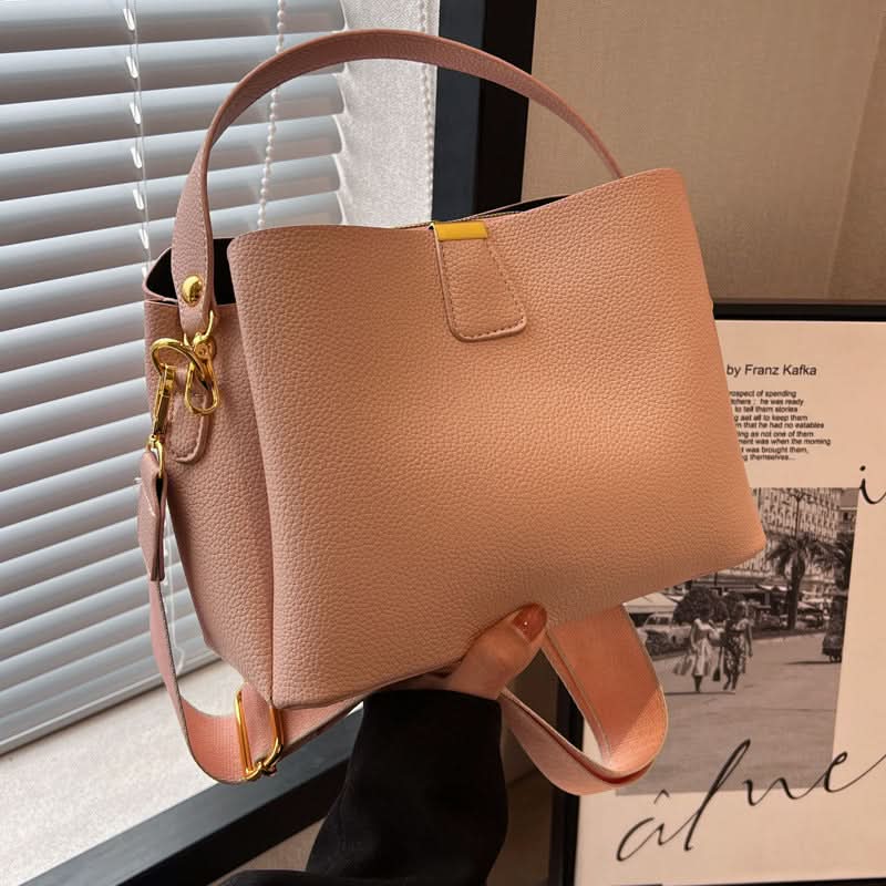 Women's PU Leather Bucket Crossbody Bag – Fashionable Handbag