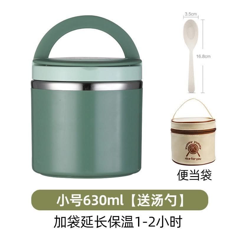 Insulated Stainless Steel Round Lunch Box – Thermal Food Container for Adults