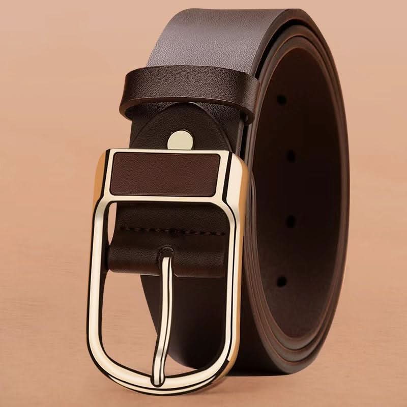 Men's Retro Business Style PU Leather Belt with Alloy Pin Buckle – 120cm