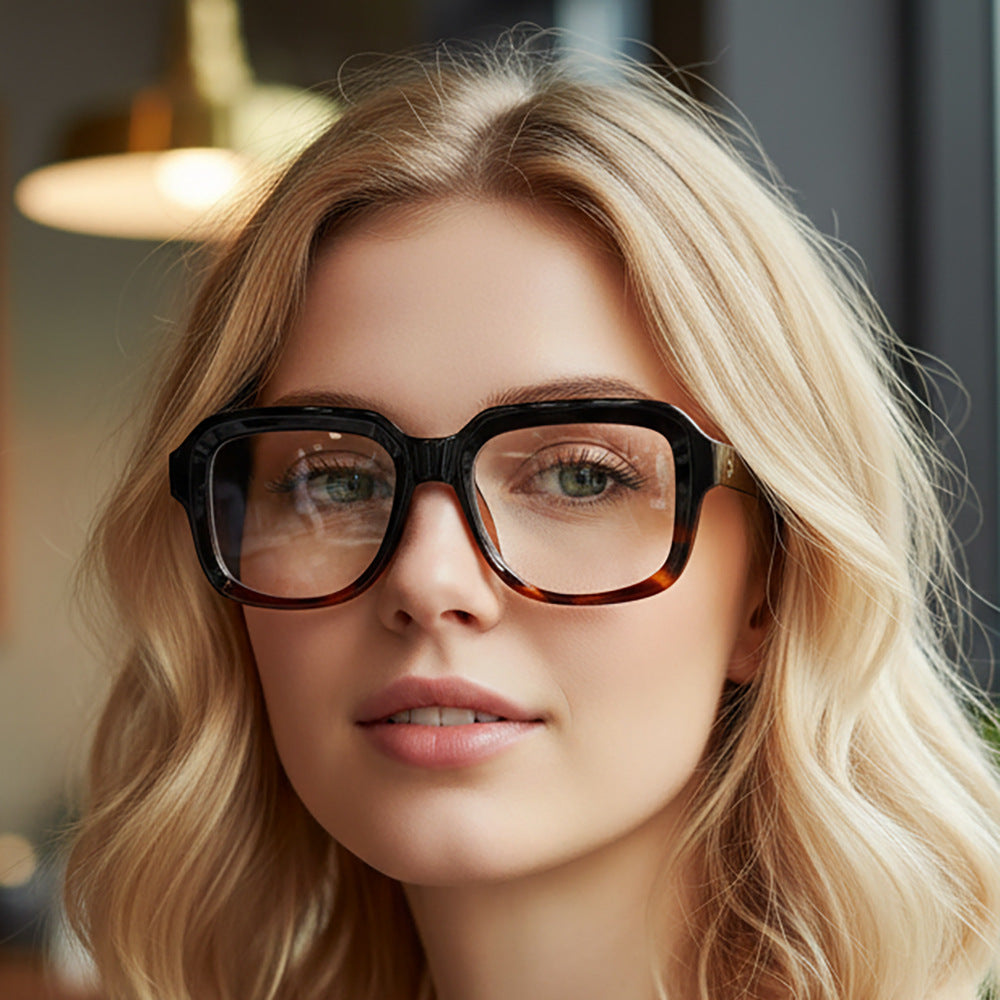 Square Blue Light Blocking Eyeglasses Frame – Minimalist Studded Design, Fashion Sunglasses for Everyday Wear