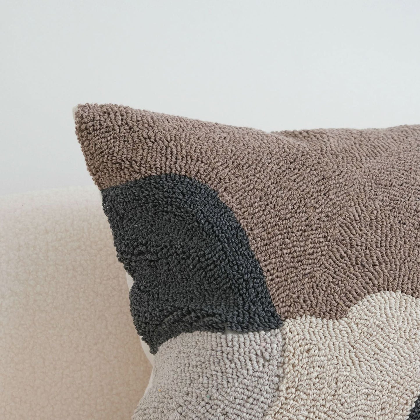 Loop Velvet Pillow - Simple Modern Geometric Contrast Color Waist Cushion