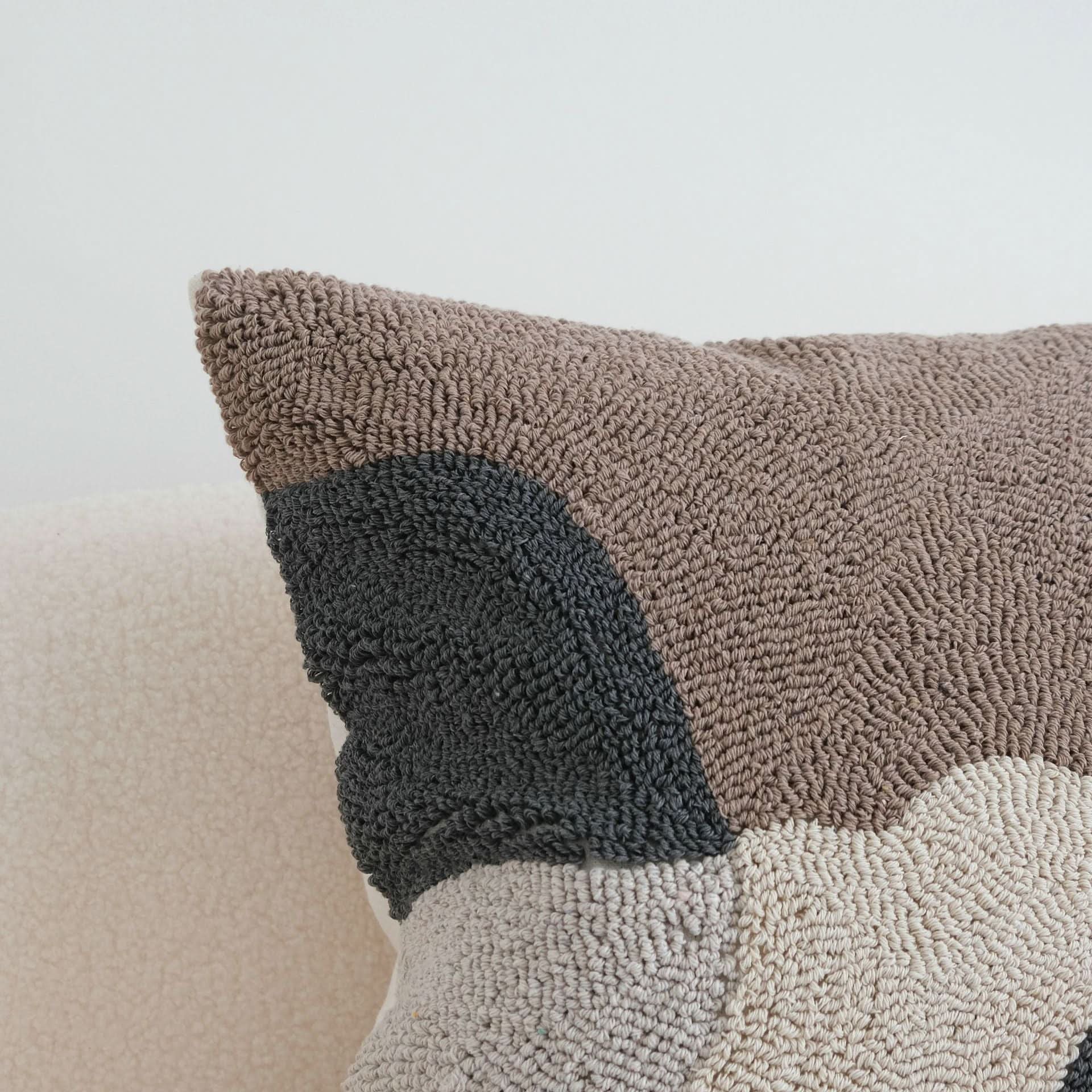 Loop Velvet Pillow - Simple Modern Geometric Contrast Color Waist Cushion