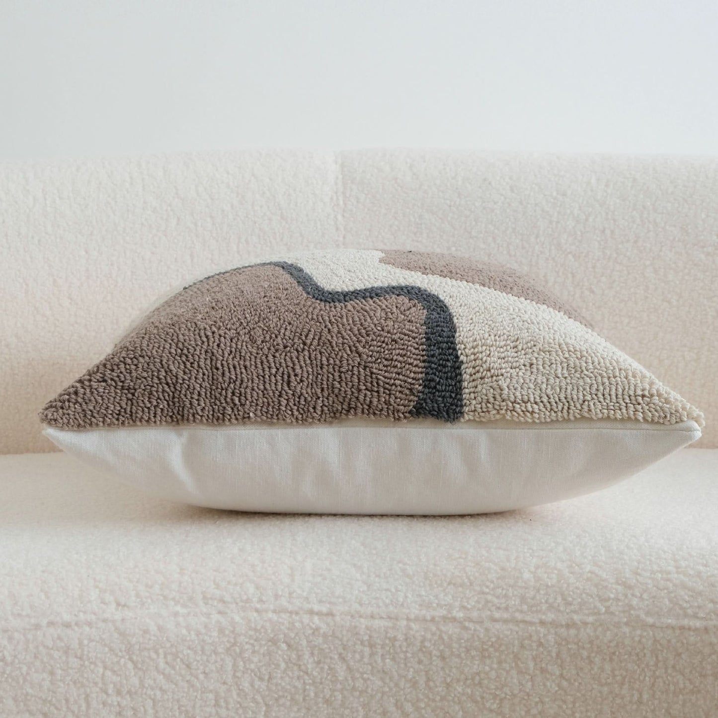 Loop Velvet Pillow - Simple Modern Geometric Contrast Color Waist Cushion