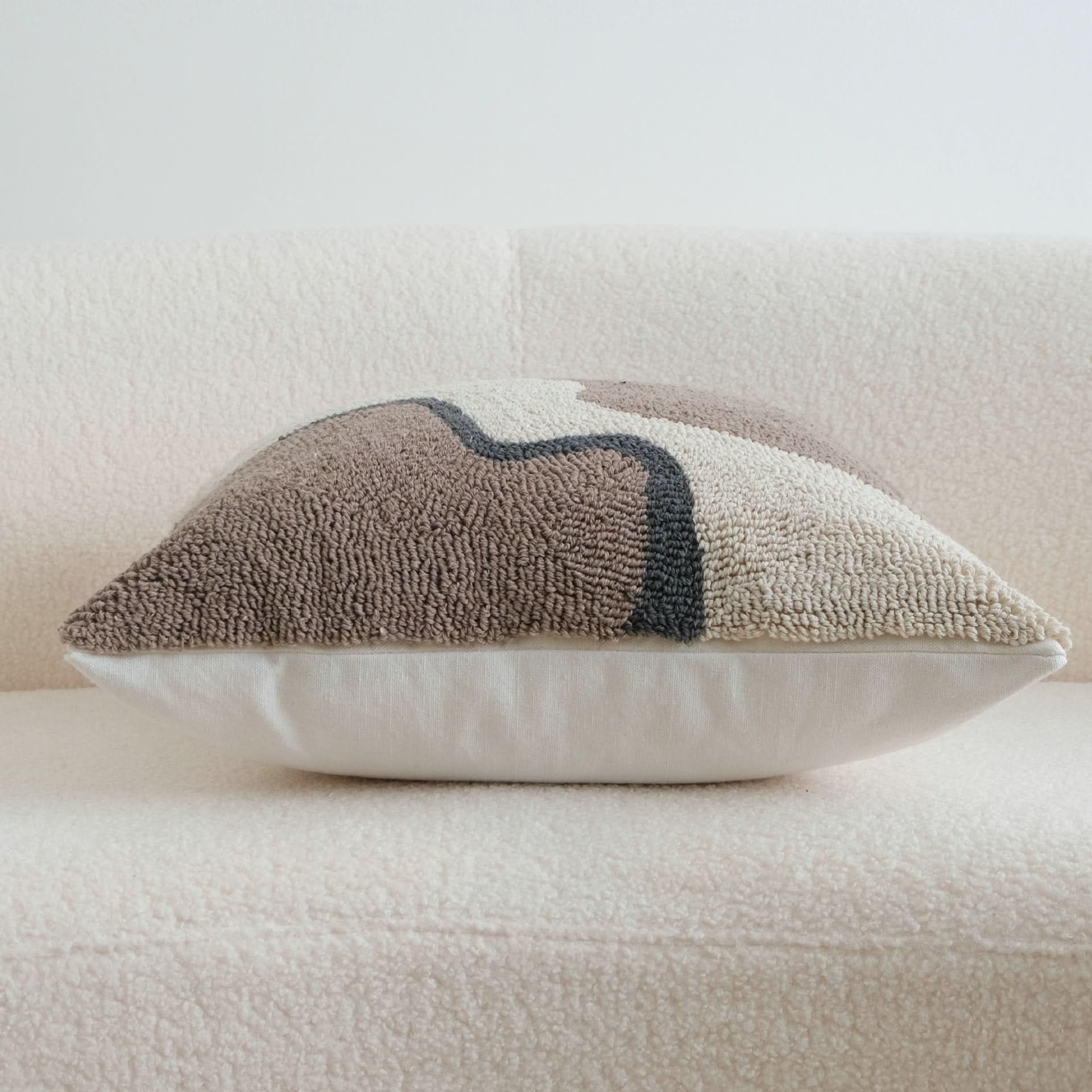 Loop Velvet Pillow - Simple Modern Geometric Contrast Color Waist Cushion