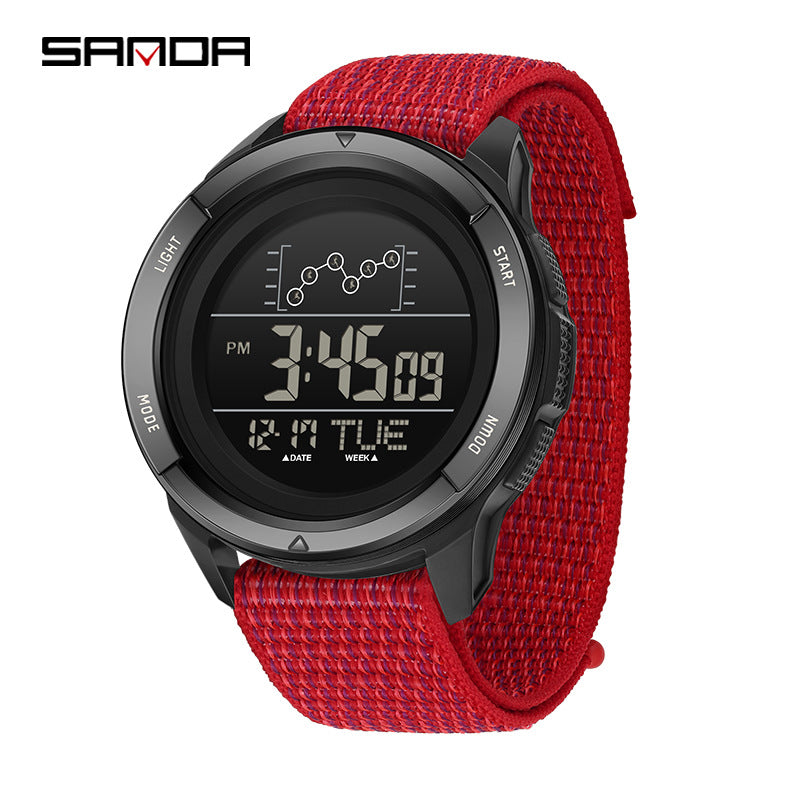 SANDA Digital Sports Watch – Multifunction Waterproof Student Watch with Nylon Strap