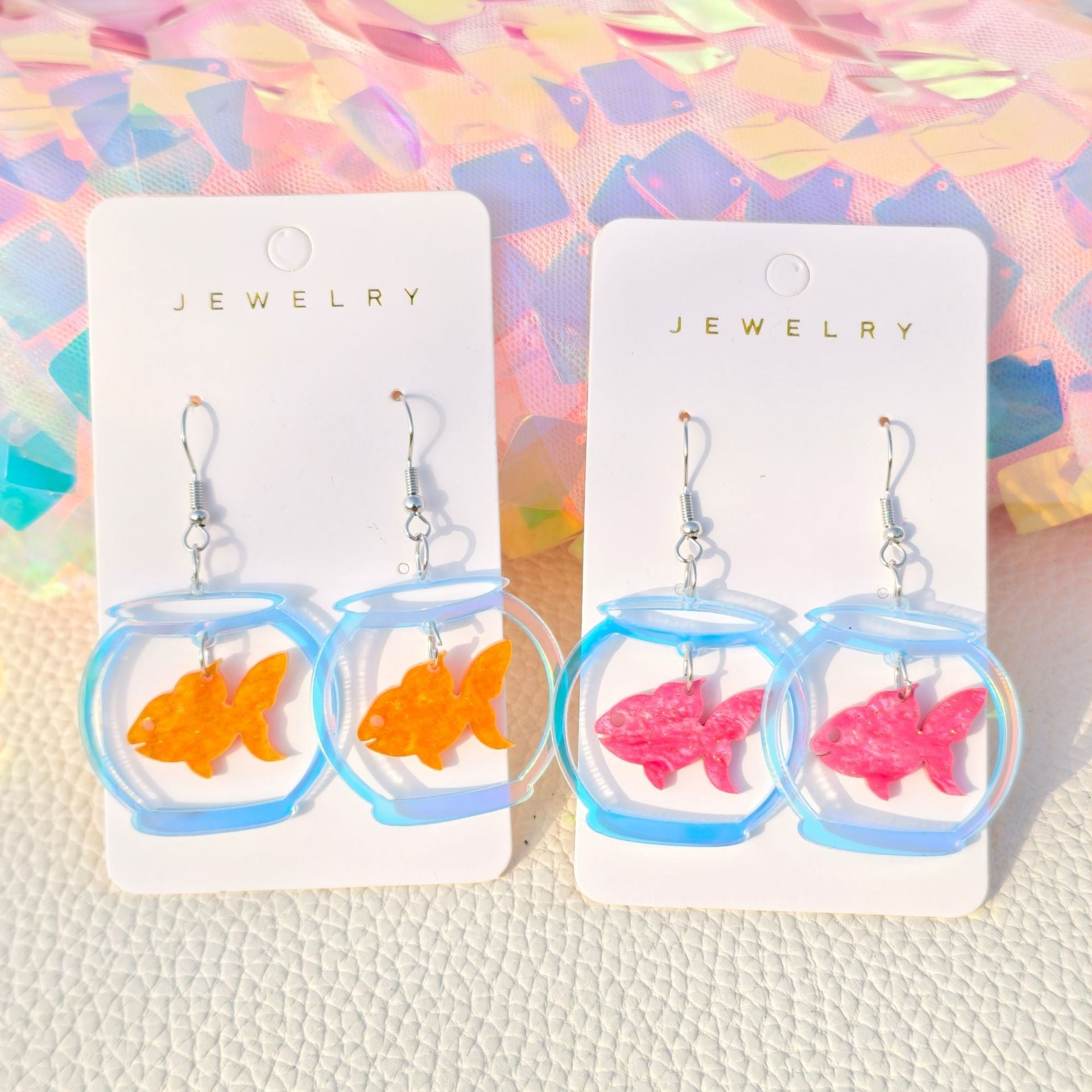 Goldfish Acrylic Earrings for Women – Colorful Animal Design Statement Jewelry