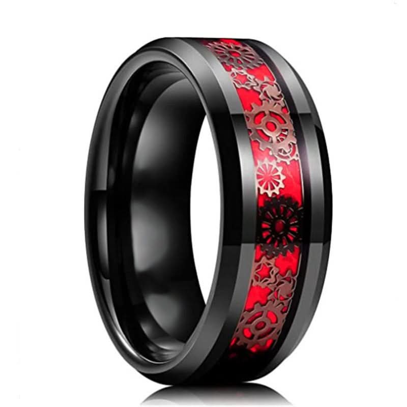 Men's 8mm Stainless Steel Gear Ring