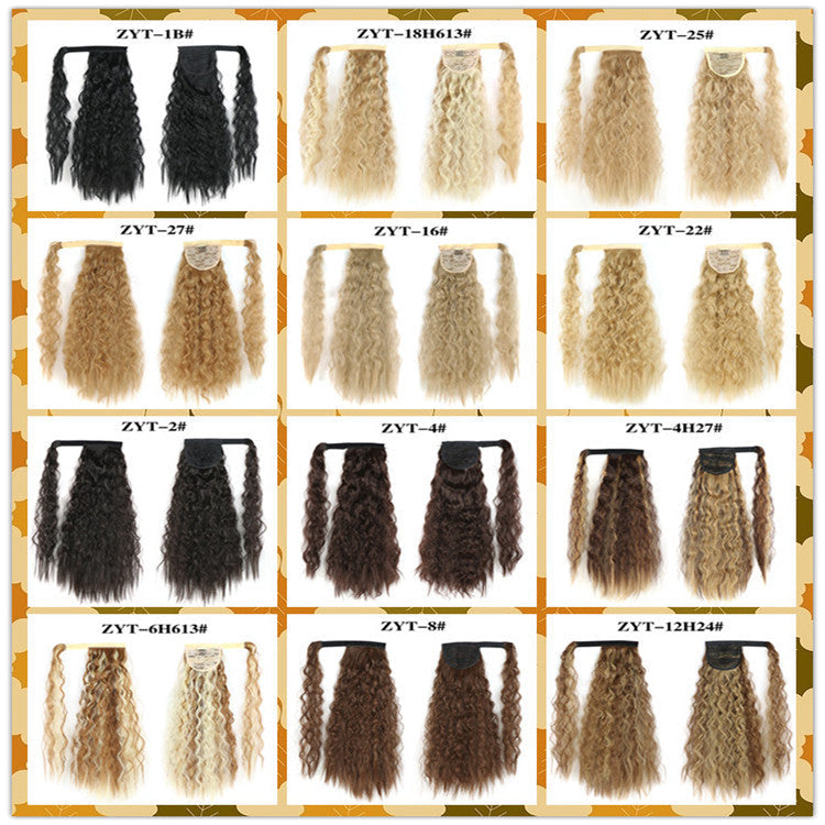 Fluffy Curly Ponytail Wig for Women – Water Ripple Velcro Extension - 55cm long