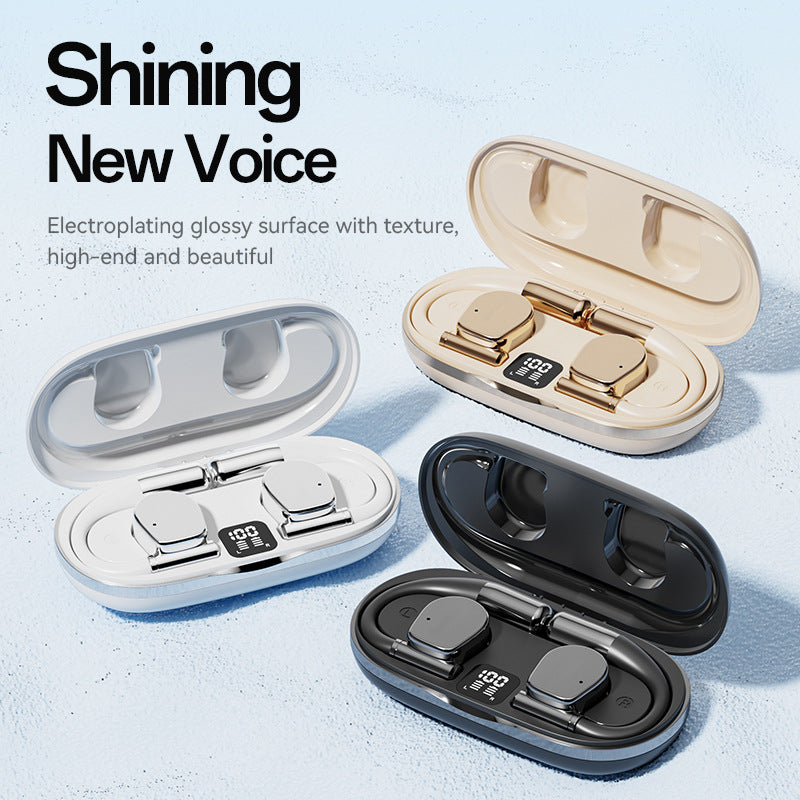 Open-Ear Bluetooth 5.4 Headset with UV Sterilization – IPX4 Waterproof Ear-Clip Earbuds