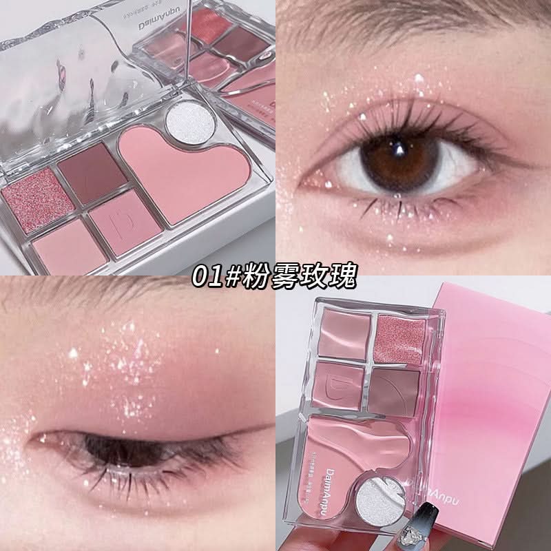 6-Color All-in-One Makeup Palette – Eyeshadow, Blush & Highlighter